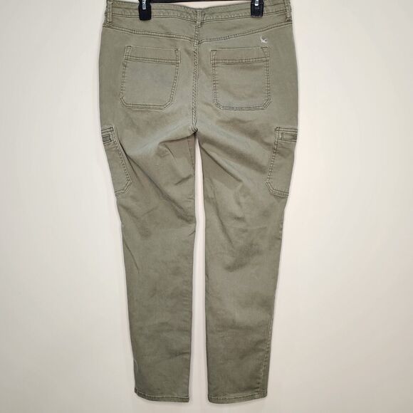 Eddie Bauer Cargo Pants Olive Green Slim Straight Sz 12 Gorpcore Hiking Outdoors - Picture 3 of 6